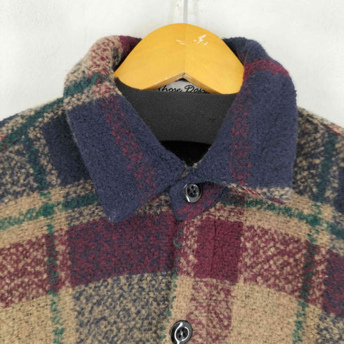 チェック ウールシャツジャケット メンズ